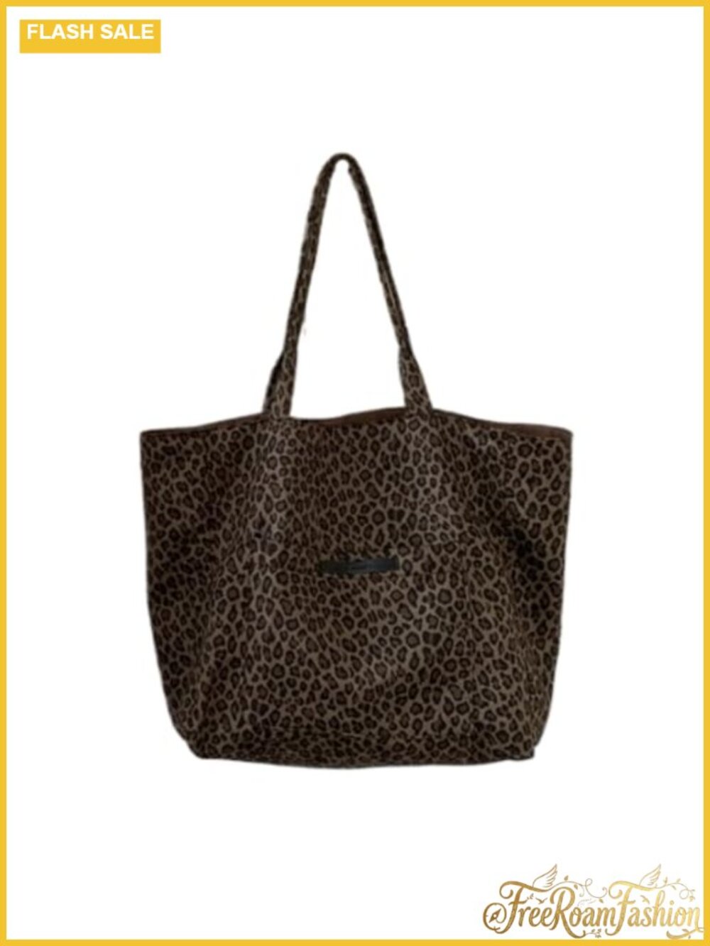 Oversized Reversible Nylon Tote Bag Cheetah Print Shoulder Bag